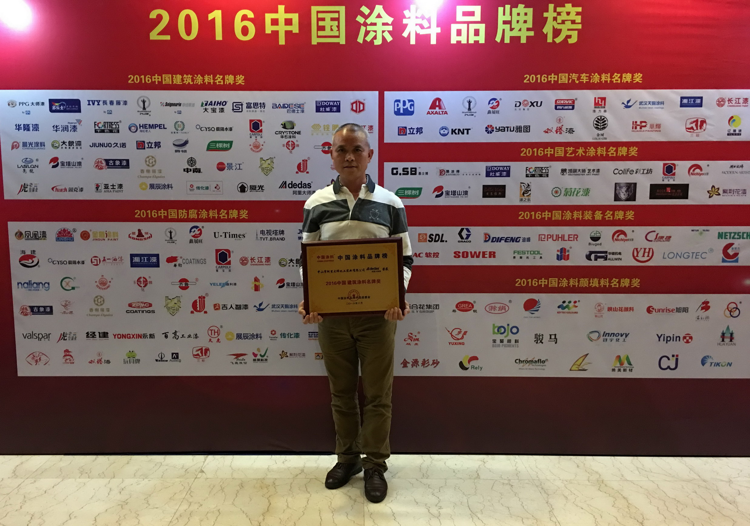 阿里大師榮獲“2016中國建筑涂料**獎”和“2016中國藝術涂料**獎”